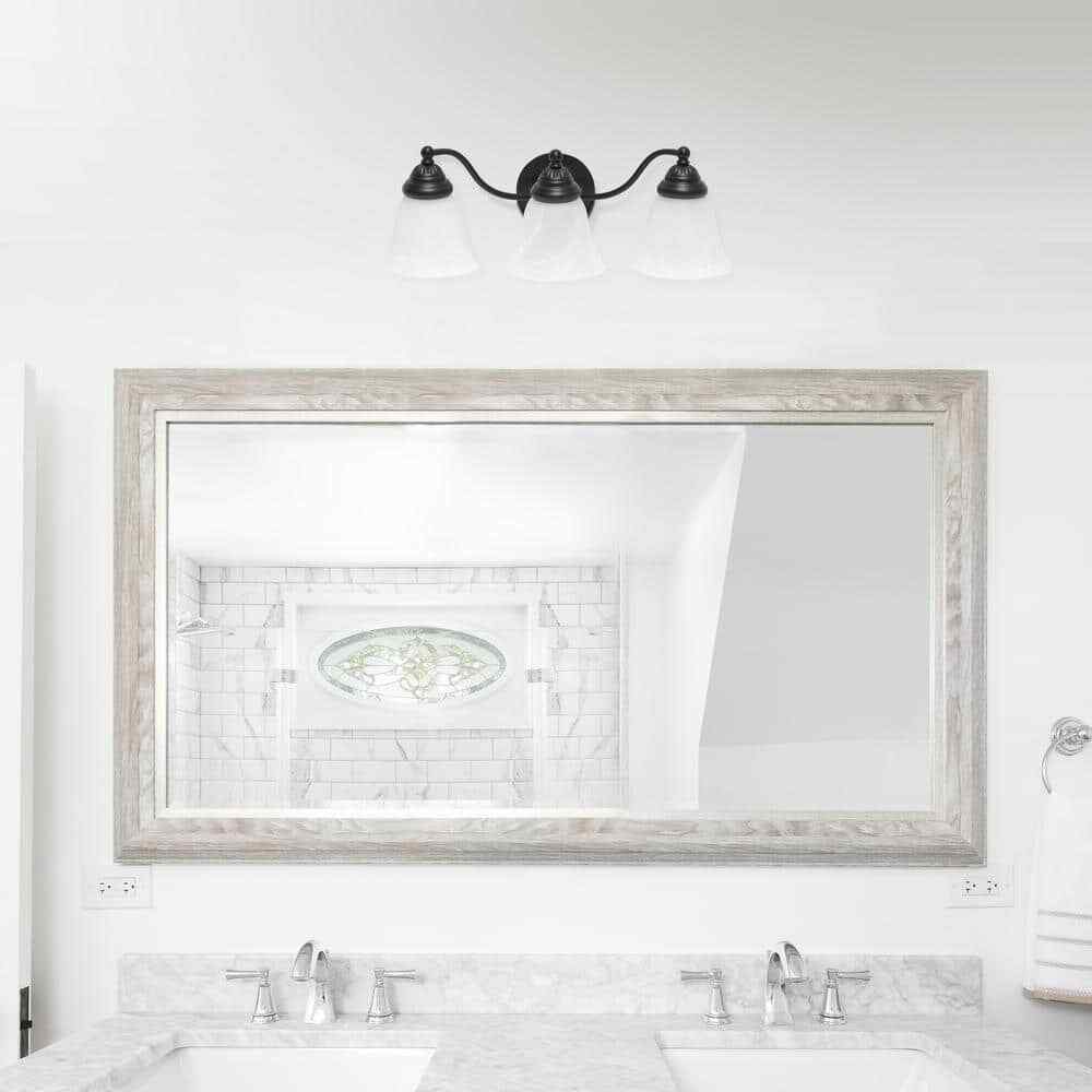 Lalia Home 7.5 in. 3-Light Black and Alabaster Shades Vanity Wall Fixture