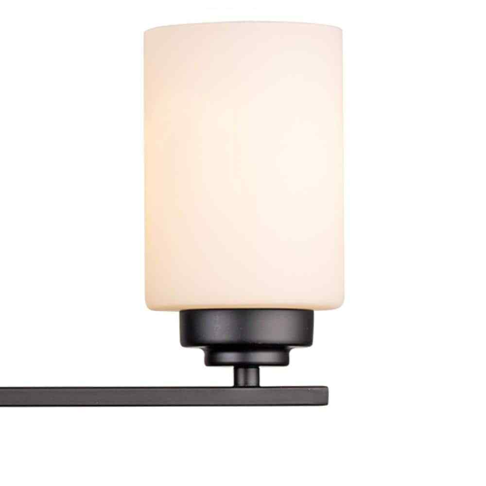 Bel Air Lighting Mod Pod 31.25 in. 4-Light Black Bathroom Vanity Light Fixture