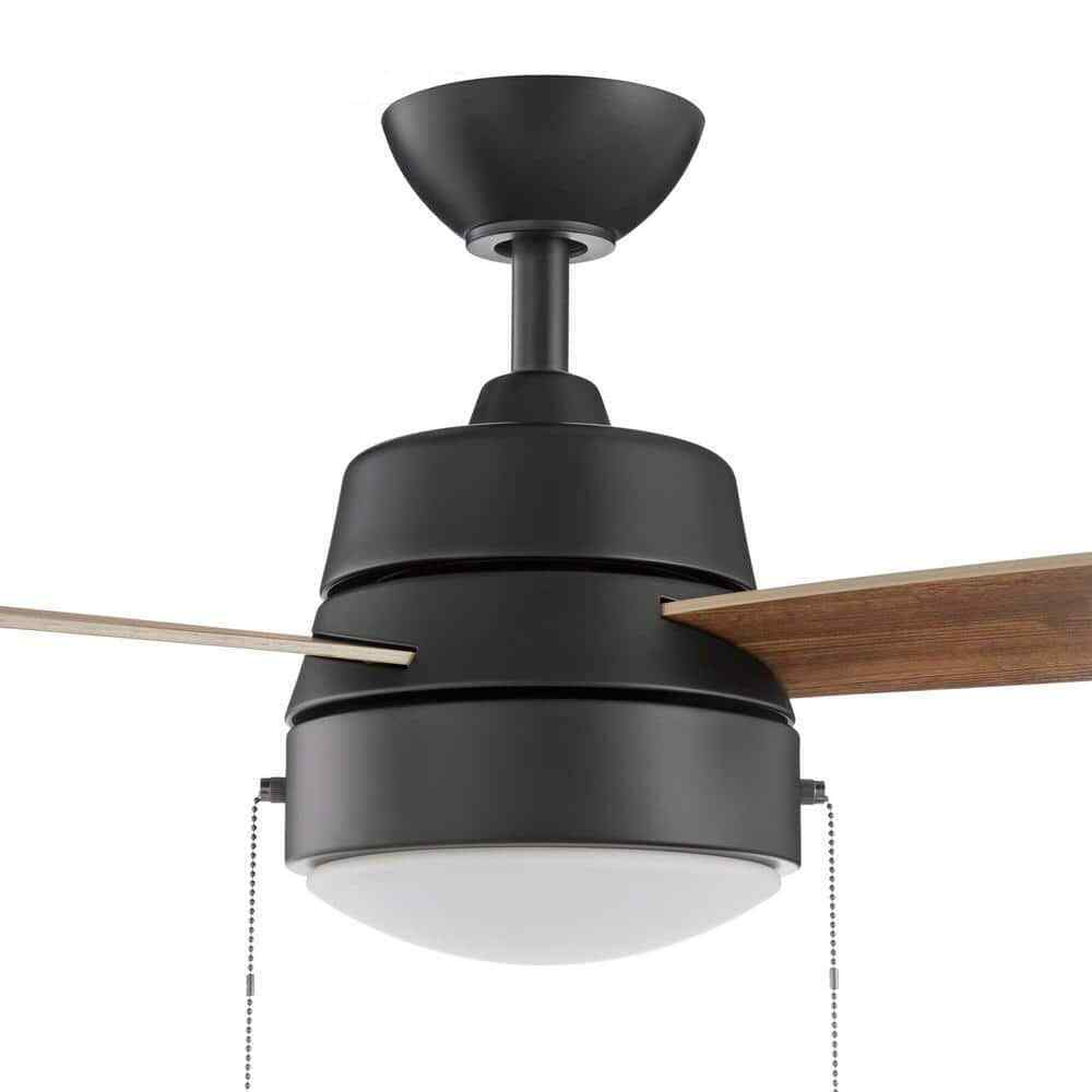 Hampton Bay Caprice 44 in. LED Indoor Matte Black Ceiling Fan w/ Light Kit