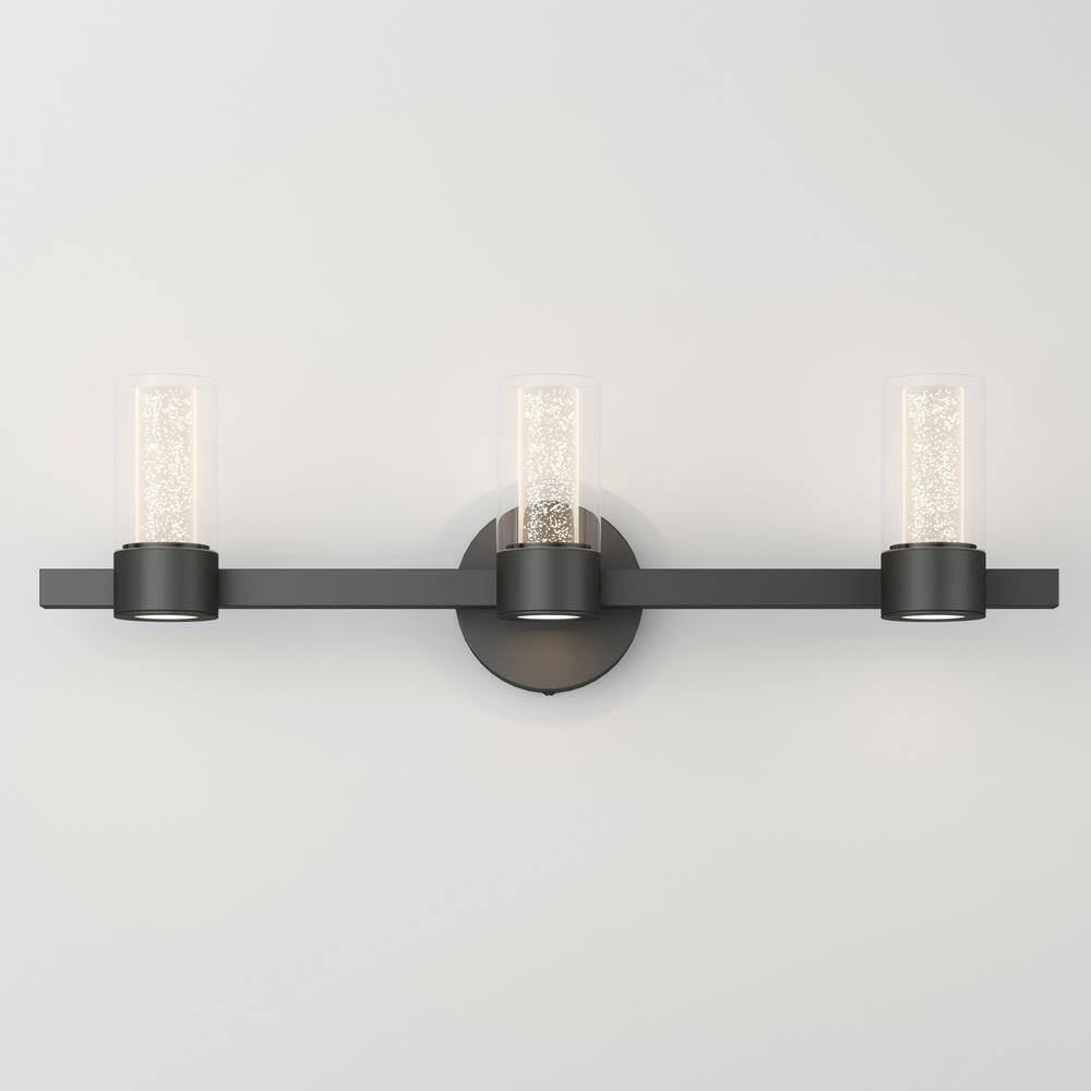 Artika Essence 27 in. 3-Light Integrated LED Black Vanity Light Bar Wall Fixture