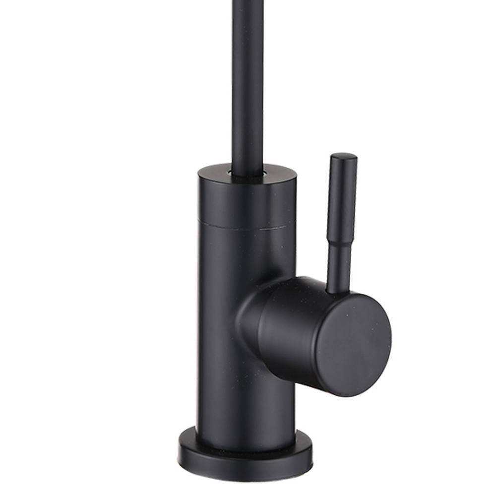 Single-Handle Stainless Steel Kitchen Water Filter Faucet in Matte Black