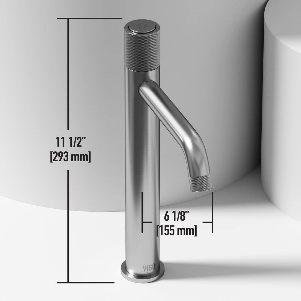 VIGO Apollo Single Handle Single-Hole Bathroom Vessel Faucet in Brushed Nickel