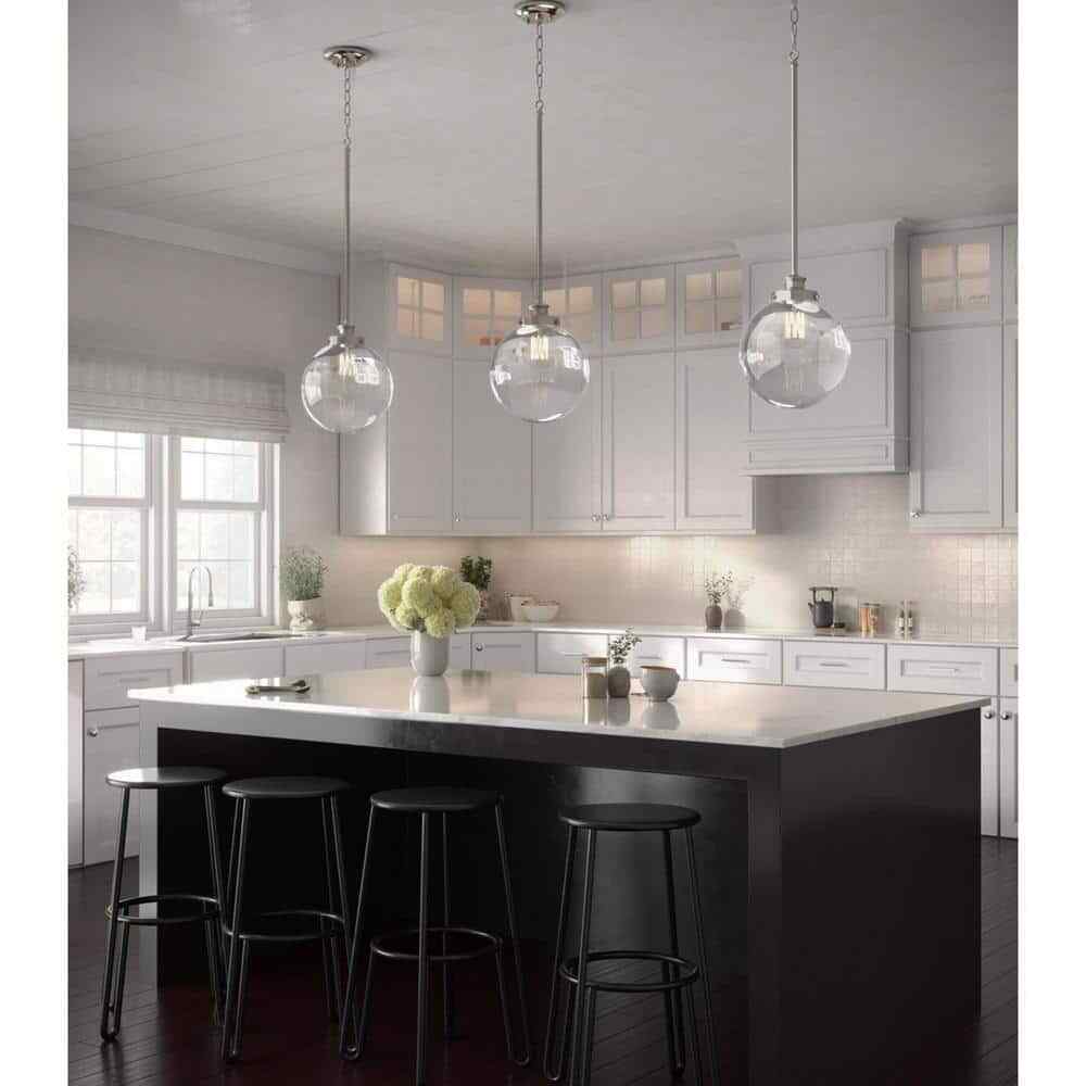 Progress Lighting Penn 9-3/4" 1-Light Polished Nickel Clear Glass Pendant Light