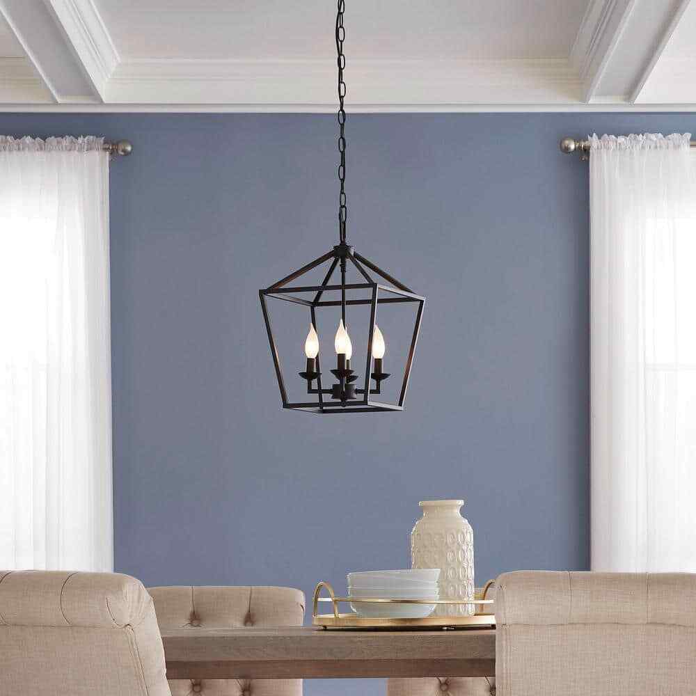 Home Decorators Weyburn 4-Light Bronze Farmhouse Chandelier Light Fixture