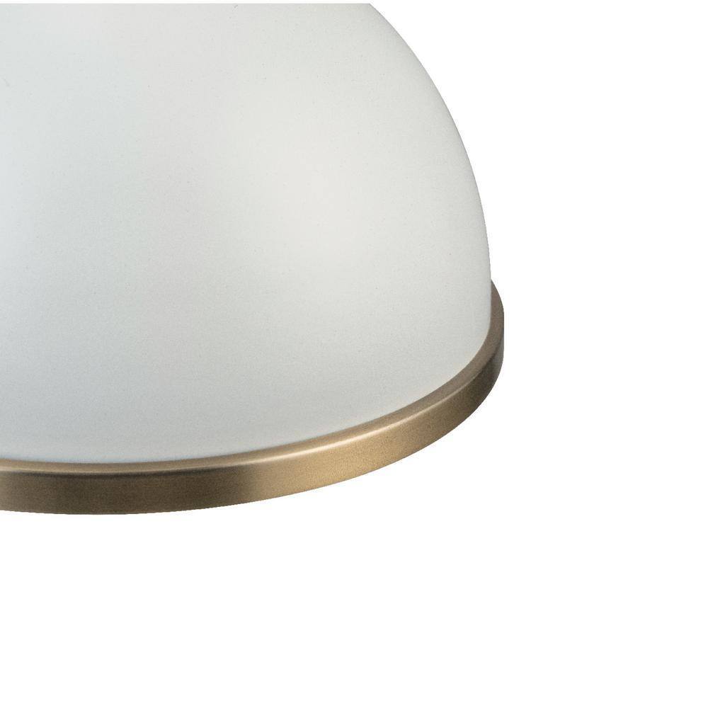Globe Electric Beckett 1-Light Matte White Pendant Light with Metal Shade