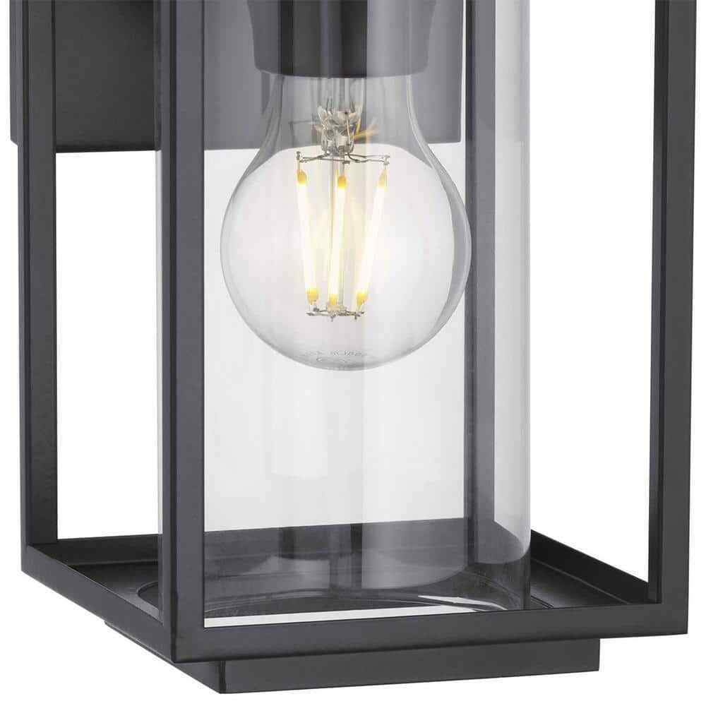 Progress Lighting Macstreet 9in. 1-Light Matte Black Modern Outdoor Wall Lantern