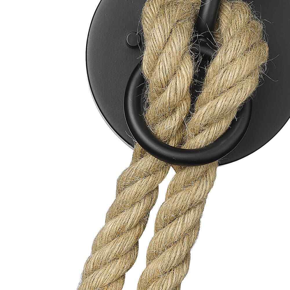 Golden Lighting Marissa 1 Light Wall Sconce with decorative nautical rope.