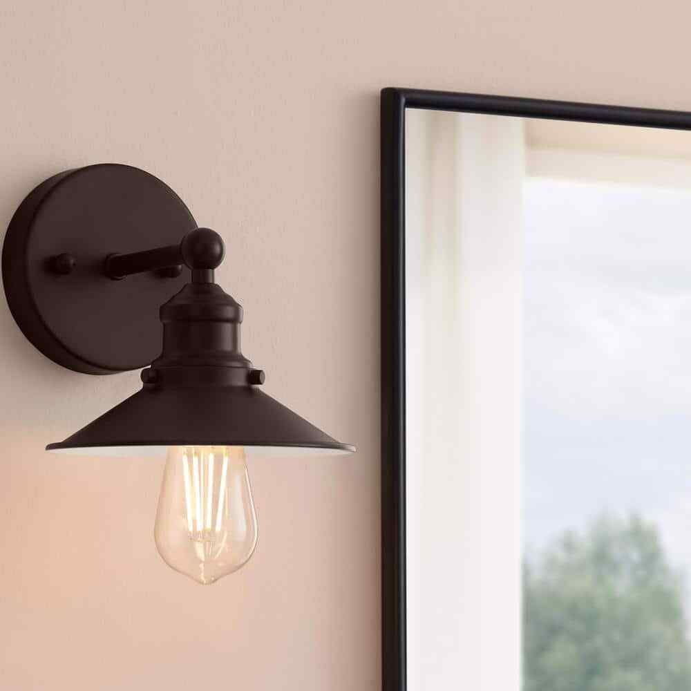 Hampton Bay Glenhurst Bronze Industrial Farmhouse Indoor Wall Sconce