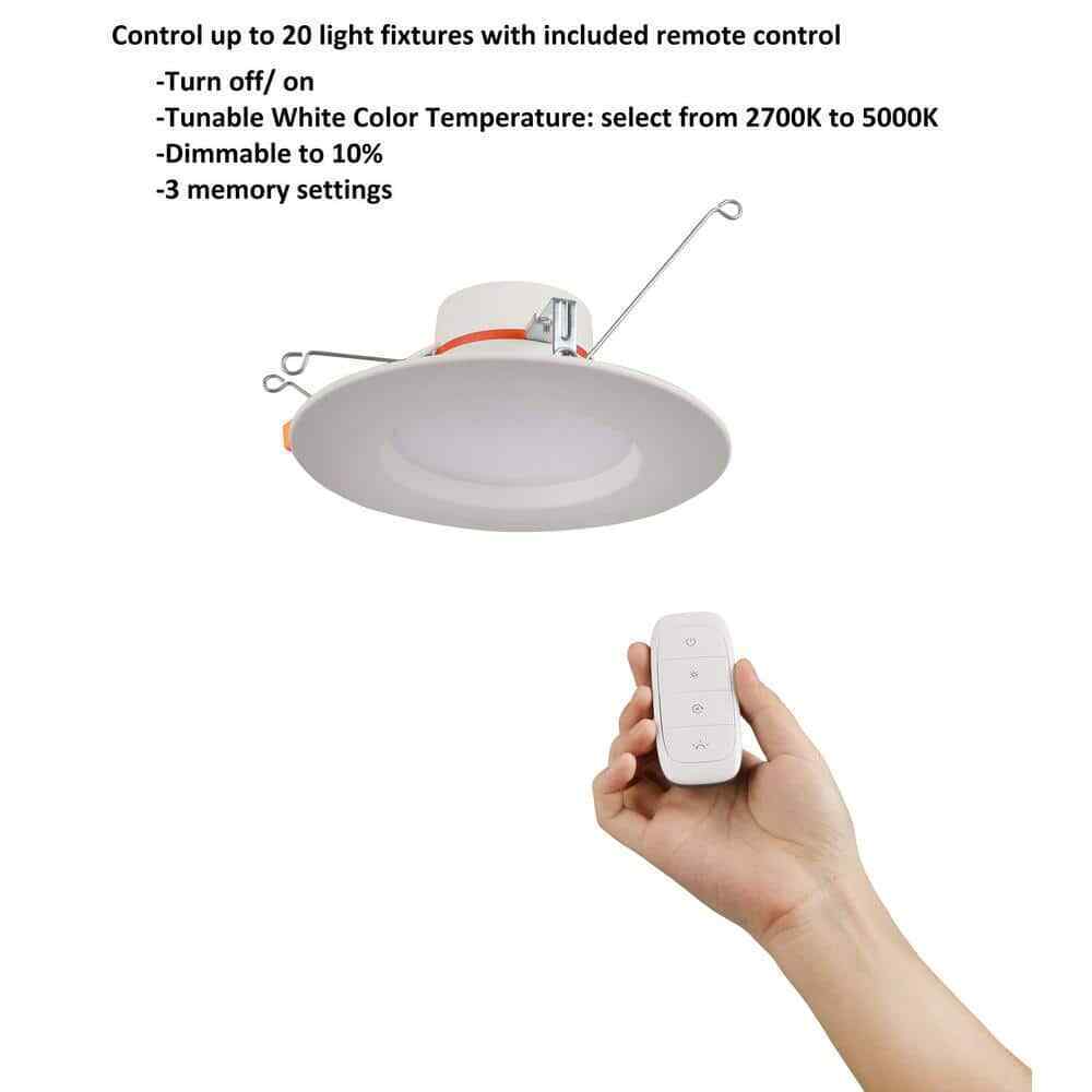 Commercial Electric 5 in+6 in. LED Color Changing Recessed Trim Smart Switch 2Pk