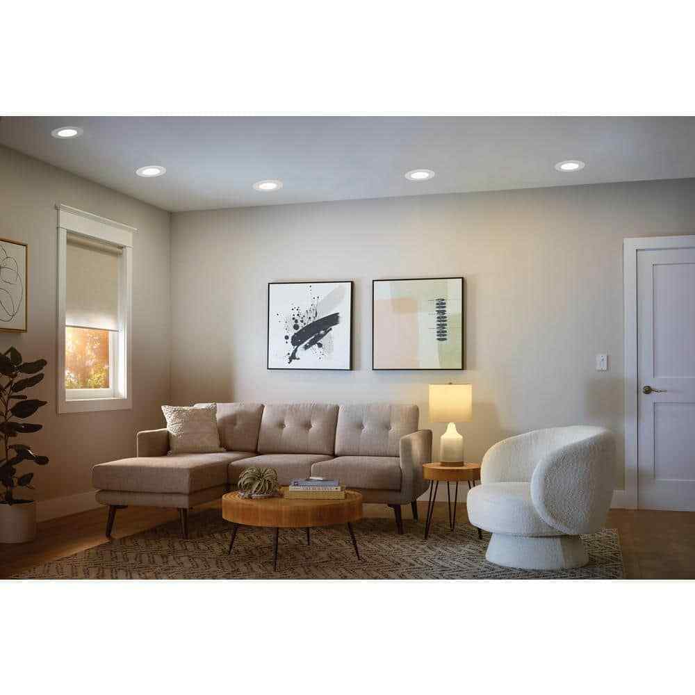Commercial Electric 5/6 in. Integrated LED White Dimmable Recessed Light Trim