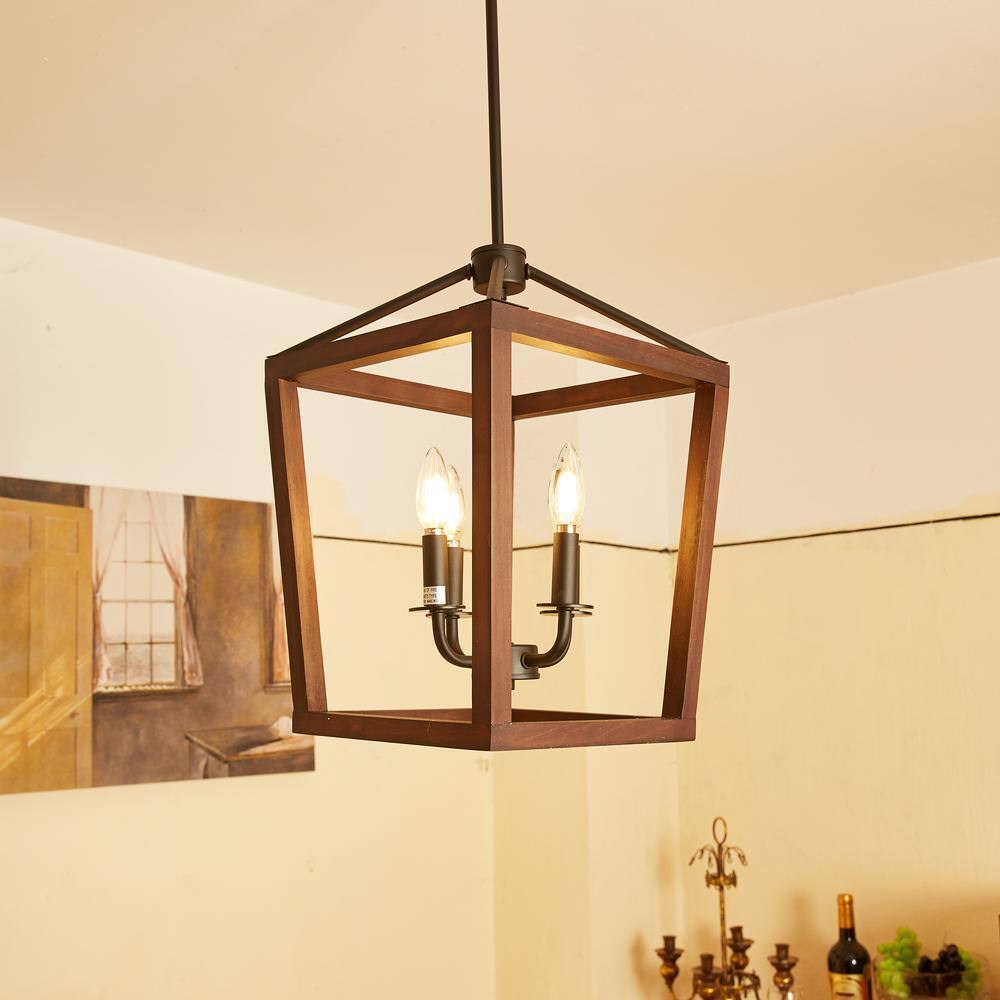 Pia Ricco 4-Light Matte Black Lantern Pendant 1Jay-51214