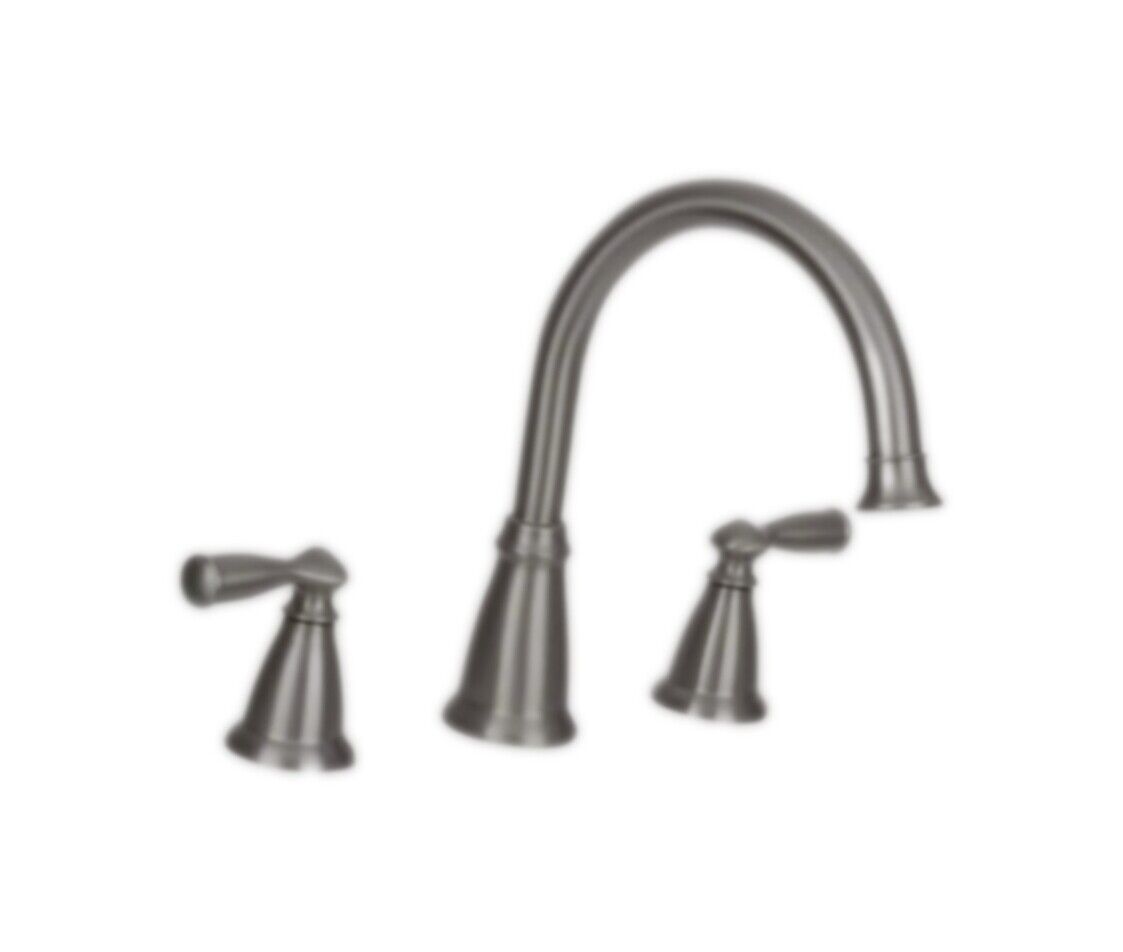 MOEN Banbury 2-Handle Deck-Mount Roman Tub Faucet Brushed Nickel with valve