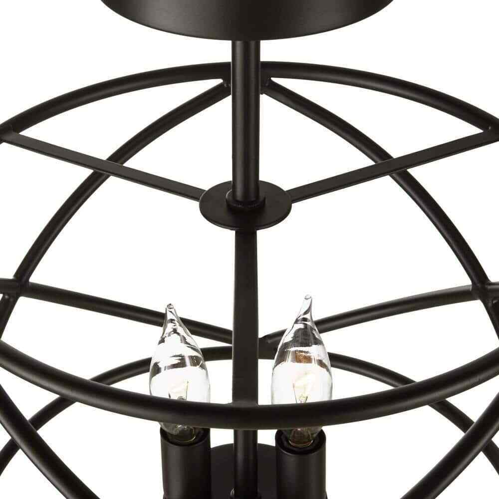 Hampton Bay Hastings 4-Light Satin Bronze Dining Room Chandelier w/ Cage Shade