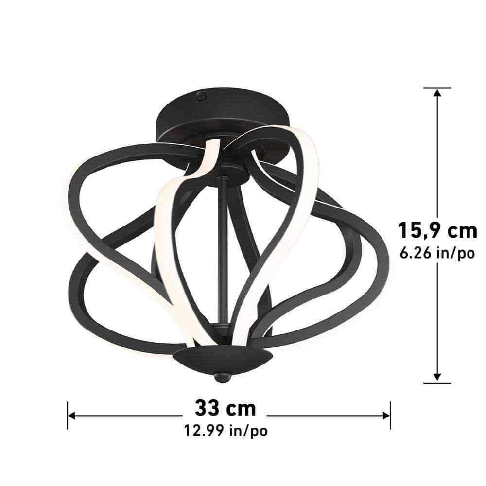 Artika Meridian 12 in. Modern Black Integrated LED Flush Mount Ceiling Light
