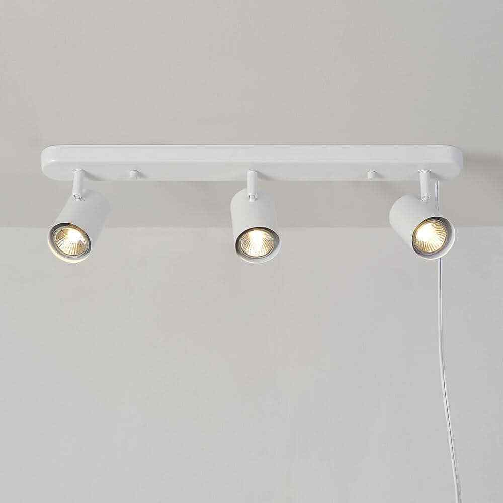 Globe Electric Dale 3-Light Matte White Plug-In Linear Track Lighting Kit