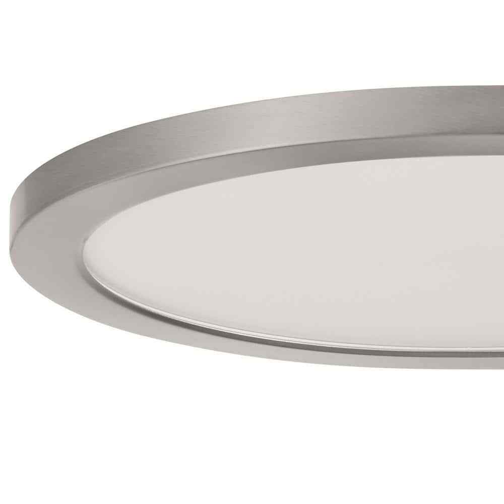 Commercial Electric 15 in. Brushed Nickel Low Profile LED Flush Mount 2-Pack