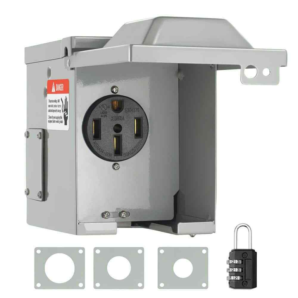 VEVOR RV Power Outlet Box 125-Volt/250-Volt Receptacle Panel for RV or Camper
