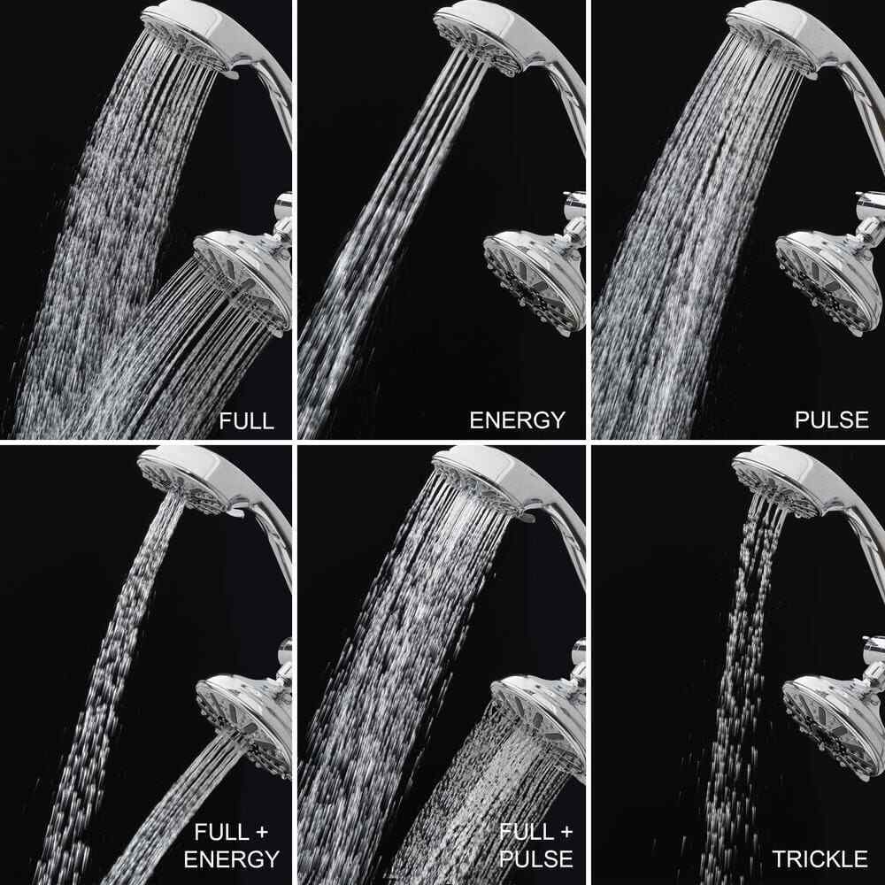 Glacier Bay 6-Spray 5 in. Dual Wall Mount Handheld Shower Head 1.8 GPM in Chrome