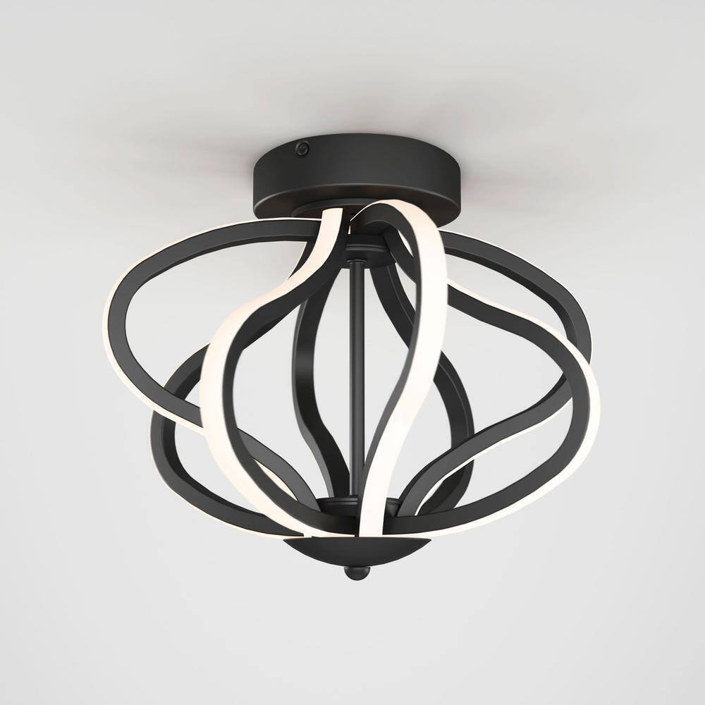 Artika Meridian 12 in. Modern Black Integrated LED Flush Mount Ceiling Light