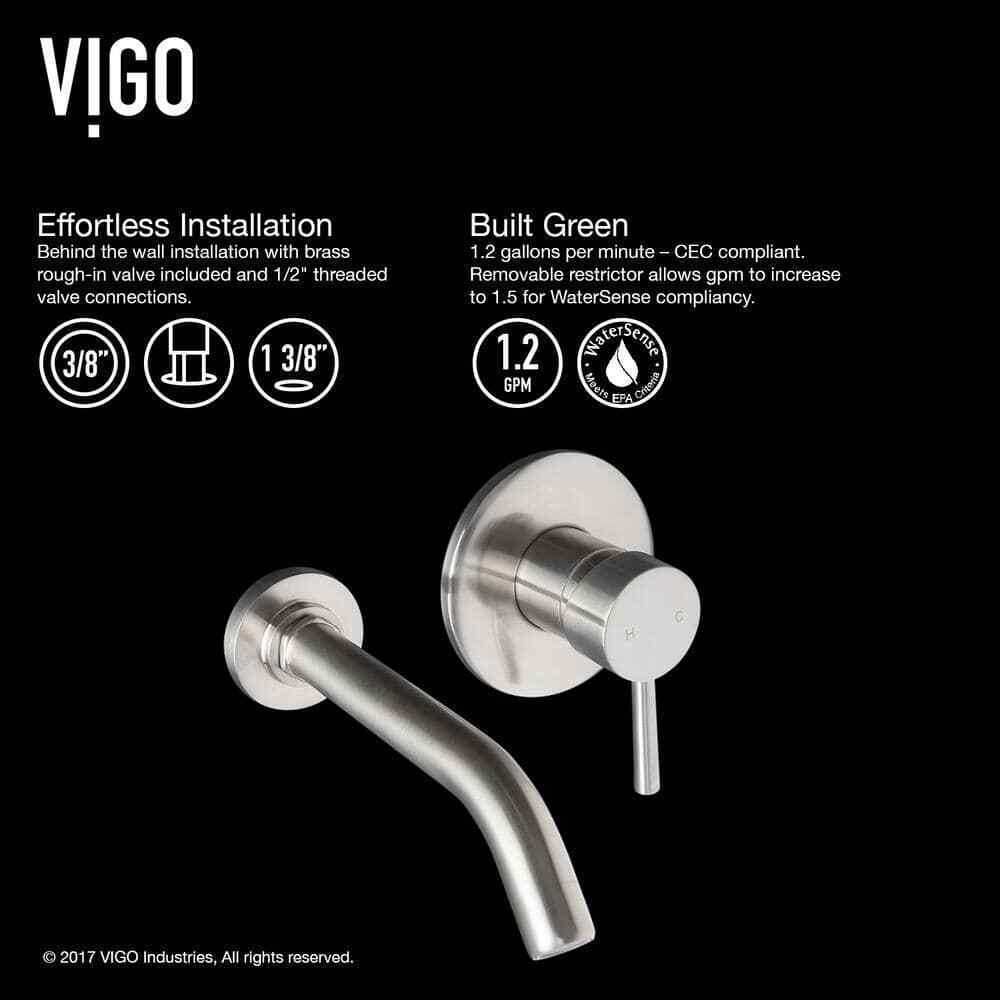 VIGO Olus Single Handle Single-Hole Bathroom Faucet in Brushed Nickel VG05001BN