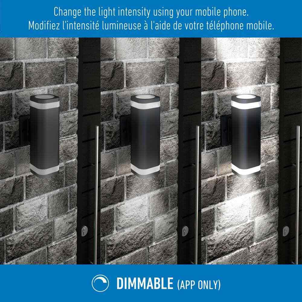 Artika Stark Black Modern SmartLED Hardwired Garage and Porch Light Wall Sconce