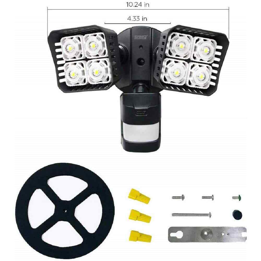 SANSI 30-Watt 3400 Lumens Black Motion Activated Outdoor LED 5000K Flood Light