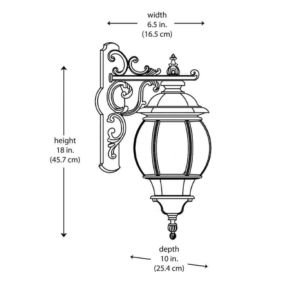 Bel Air Lighting Francisco 18" 1-Light White Lantern Outdoor Wall Light Fixture