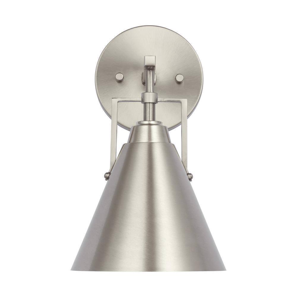 Home Decorators Insdale 1-Light Brushed Nickel Modern Bathroom Vanity Light