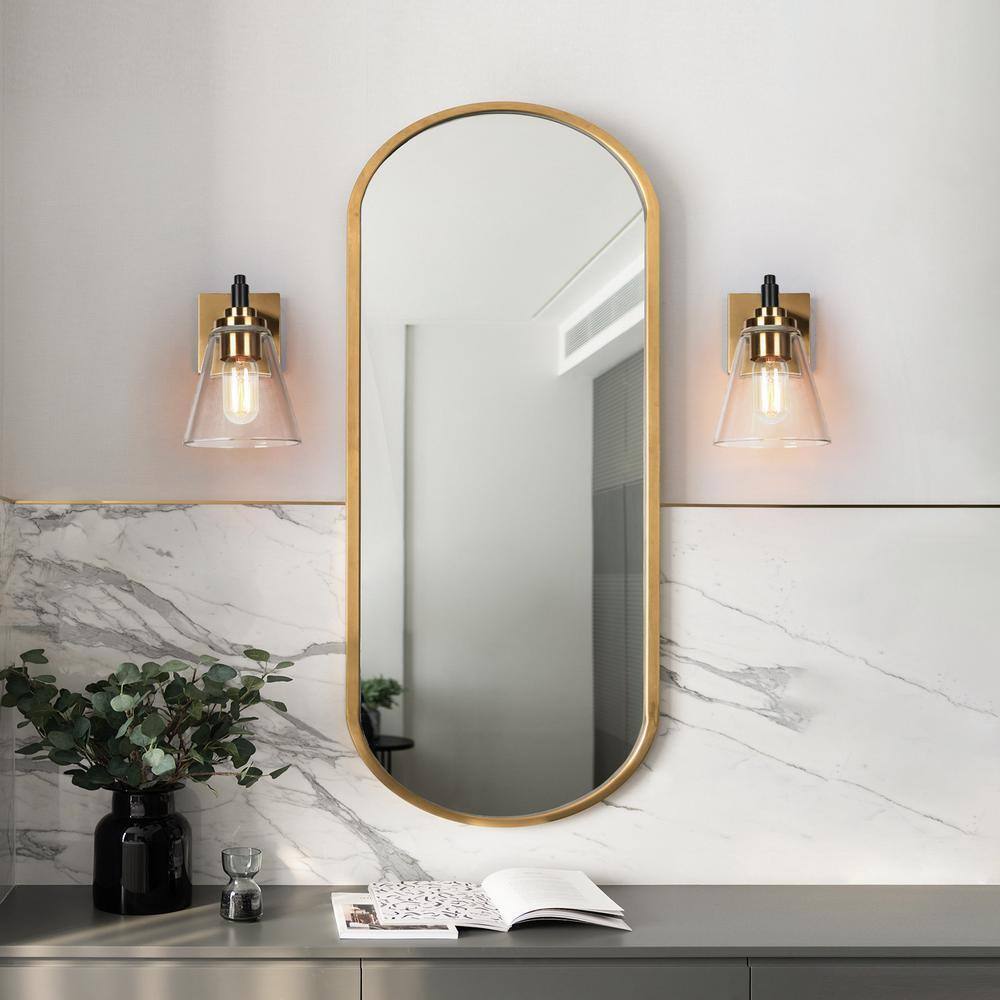 Zevni Fatime 1-Light Black Indoor Wall Sconce Cone Clear Glass
