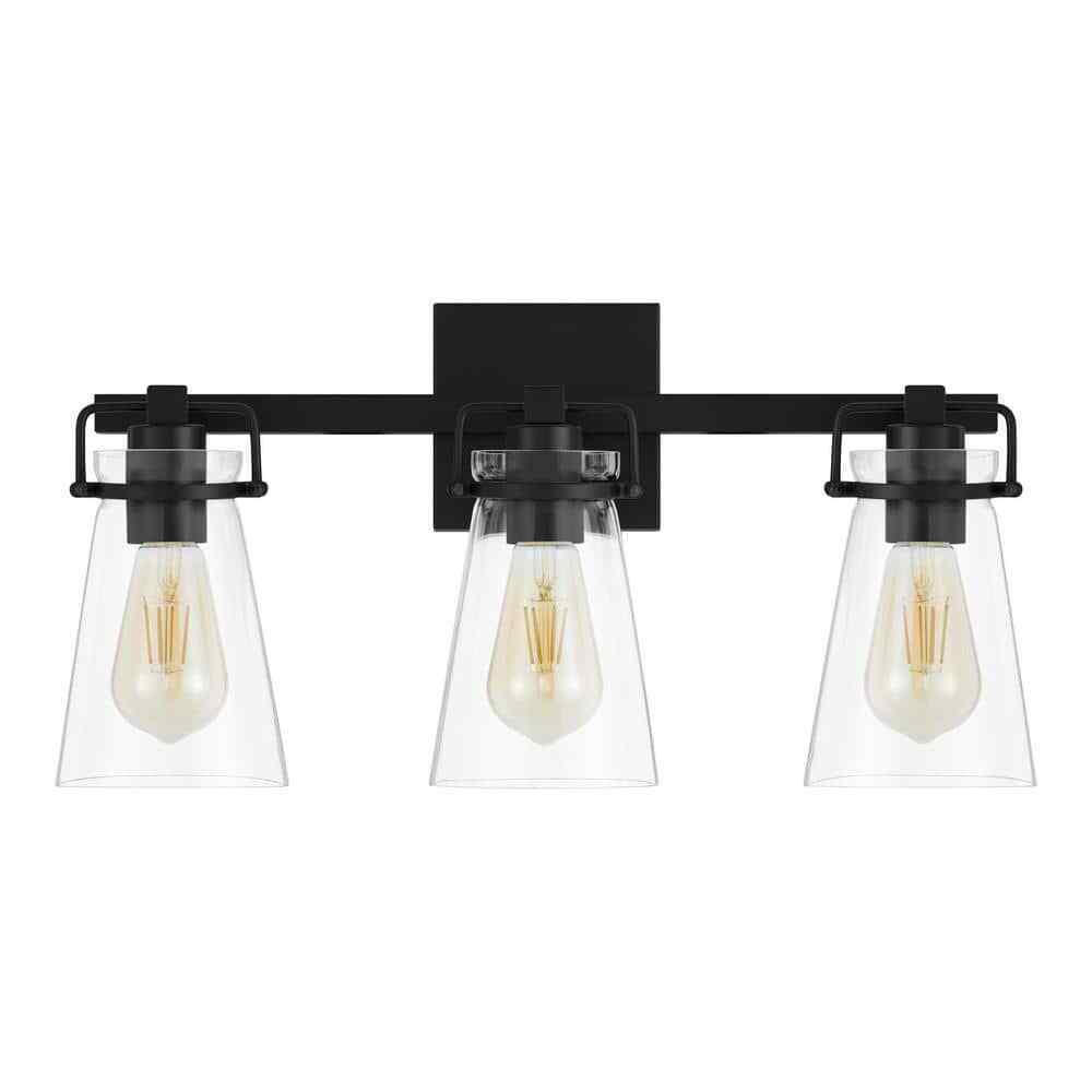 Home Decorators Collection Stonedale 20 in. 3-Light Black Vanity Light HDLI006