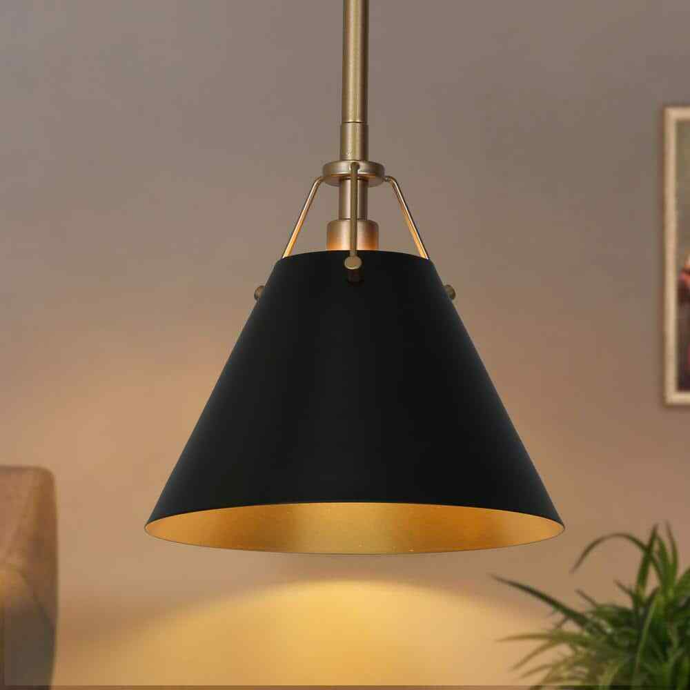 Uolfin Modern Farmhouse Dome Kitchen Island Pendant Lighting Taine 1-Light Black