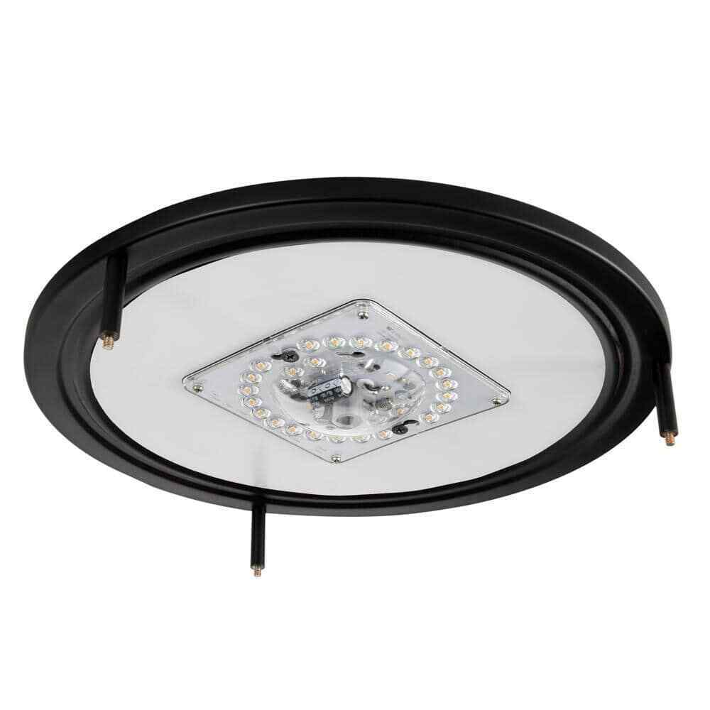 Hampton Bay Flaxmere 12 in. Matte Black Integrated LED Flush Mount Ceiling Light