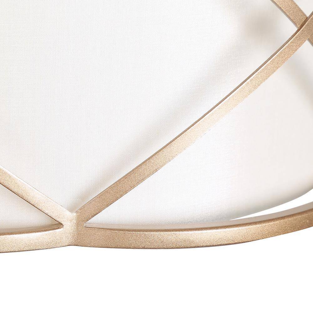 Uolfin Gold Drum 3-Light Modern Farmhouse Cage Chandelier