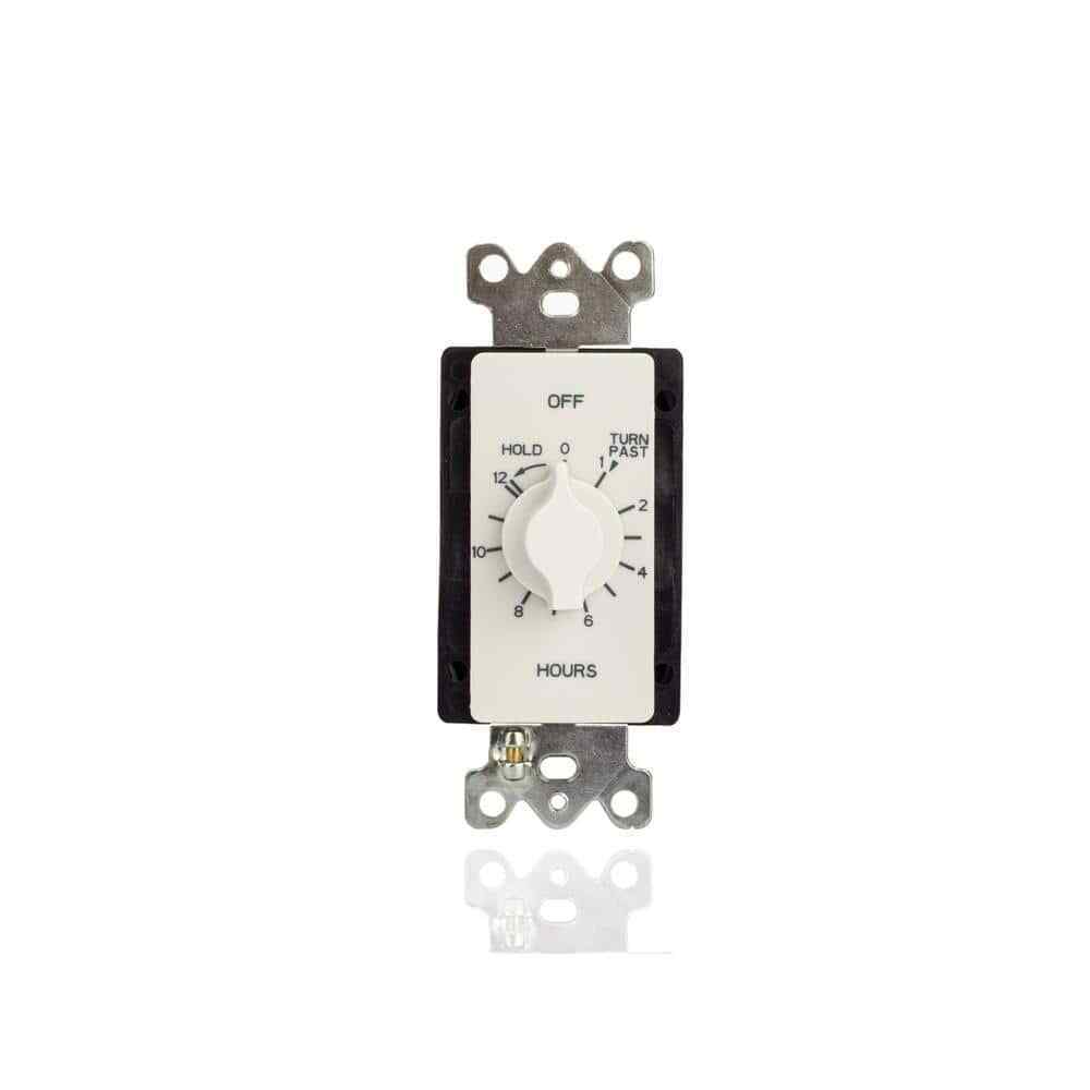 TORK 20 Amp 12-Hour In-Wall Auto-Off Spring Wound Timer White A512HHW
