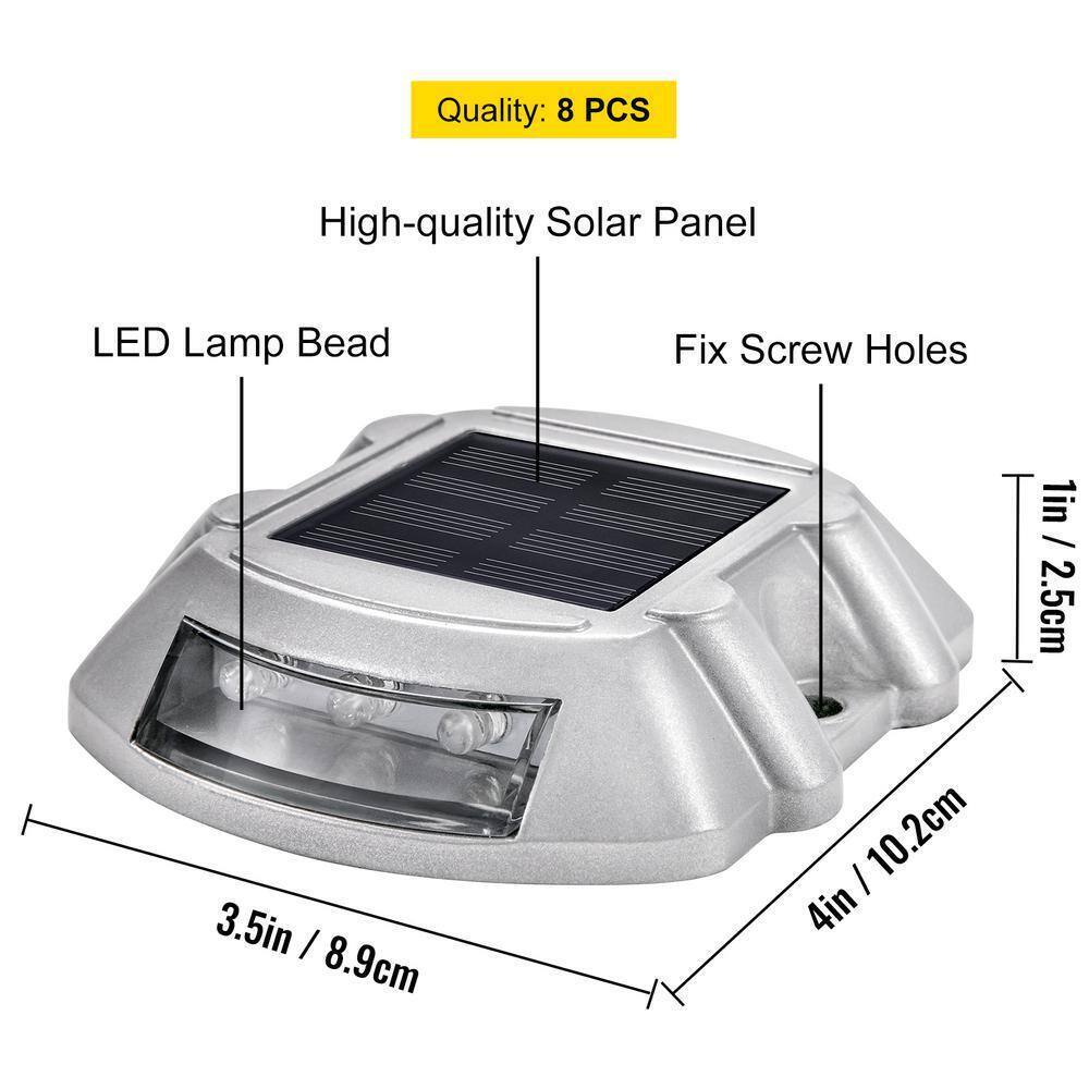 VEVOR Solar Dock Lights Marine 8-Pack Outdoor Waterproof Wireless 6 LED Driveway