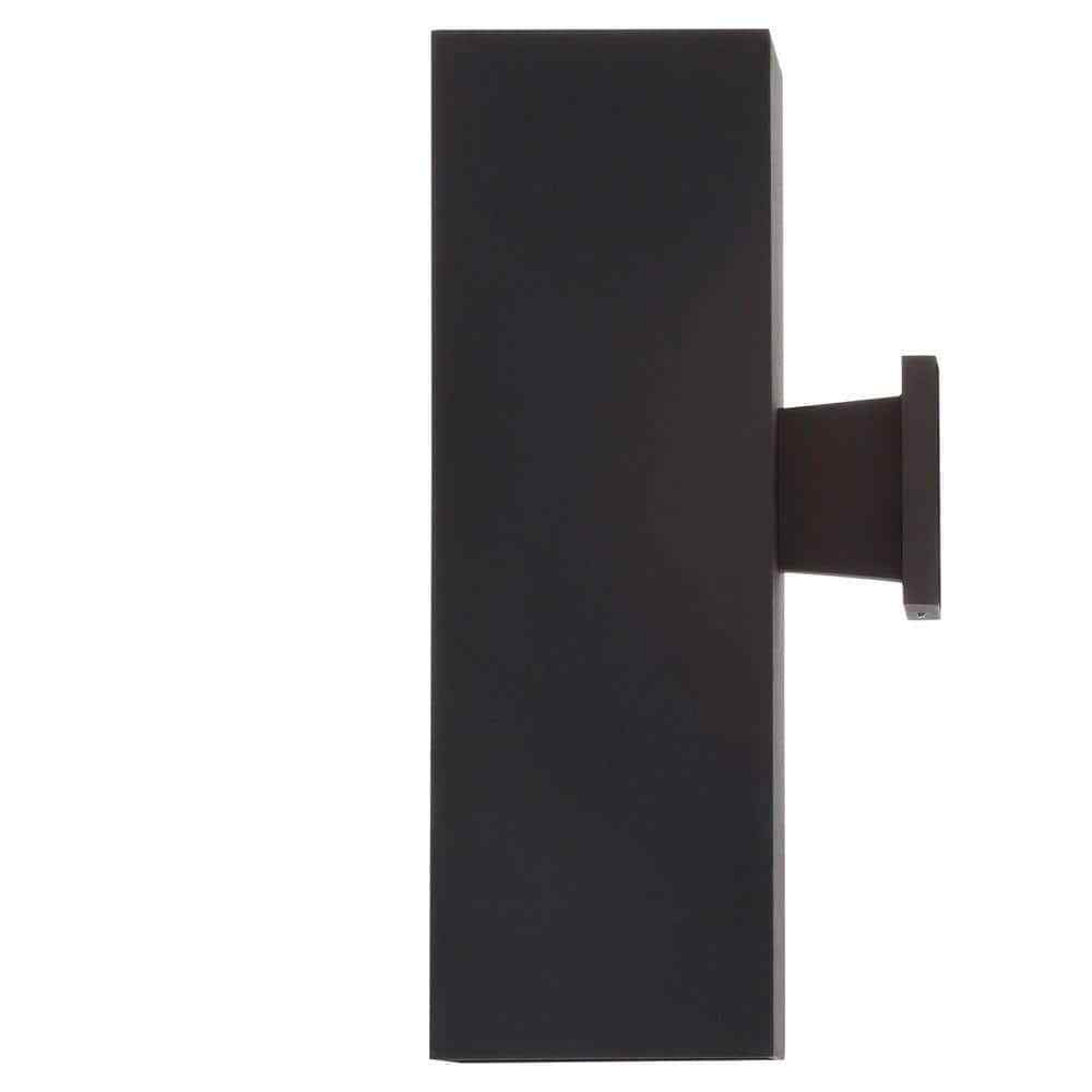 Progress Lighting Square 6 in. Black Modern Outdoor Wall Lantern Up-Down Light