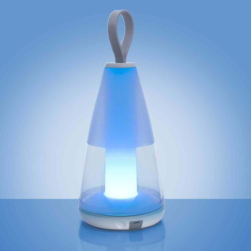 LUTEC 11.5 in. White Outdoor Portable Table Lamp 8500102331