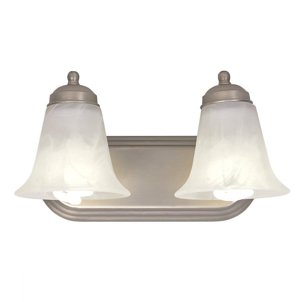 Bel Air Lighting Morgan Brushed Nickel CFL Vanity Light with Glass Shades