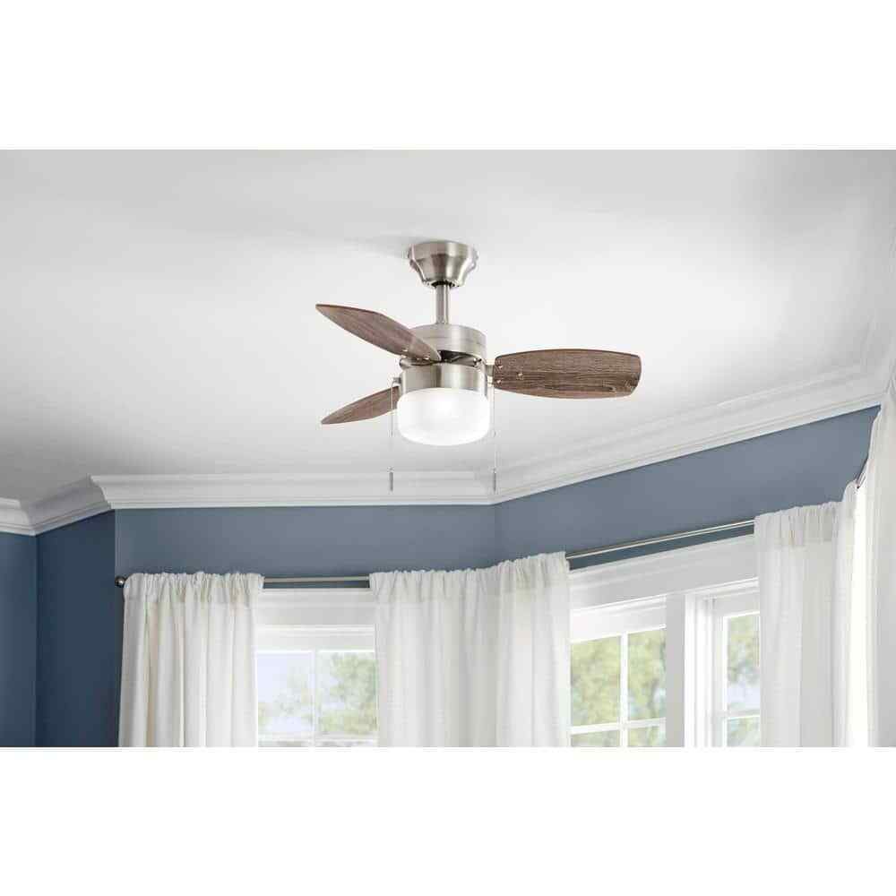 Triplicity 30 in. Indoor Brushed Nickel Ceiling Fan with Light DB30TBN-LP