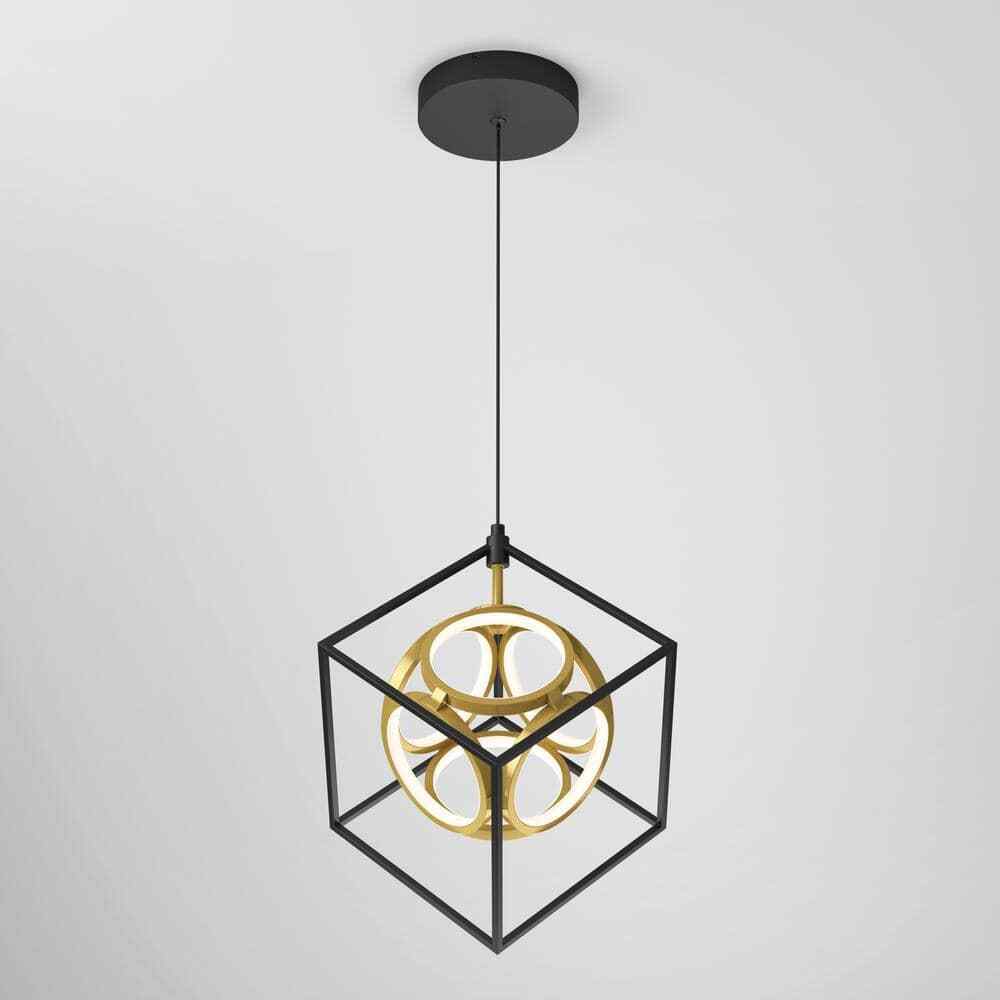 Artika Luxury 18-Watt LED Black Modern Industrial Caged Hanging Pendant Light