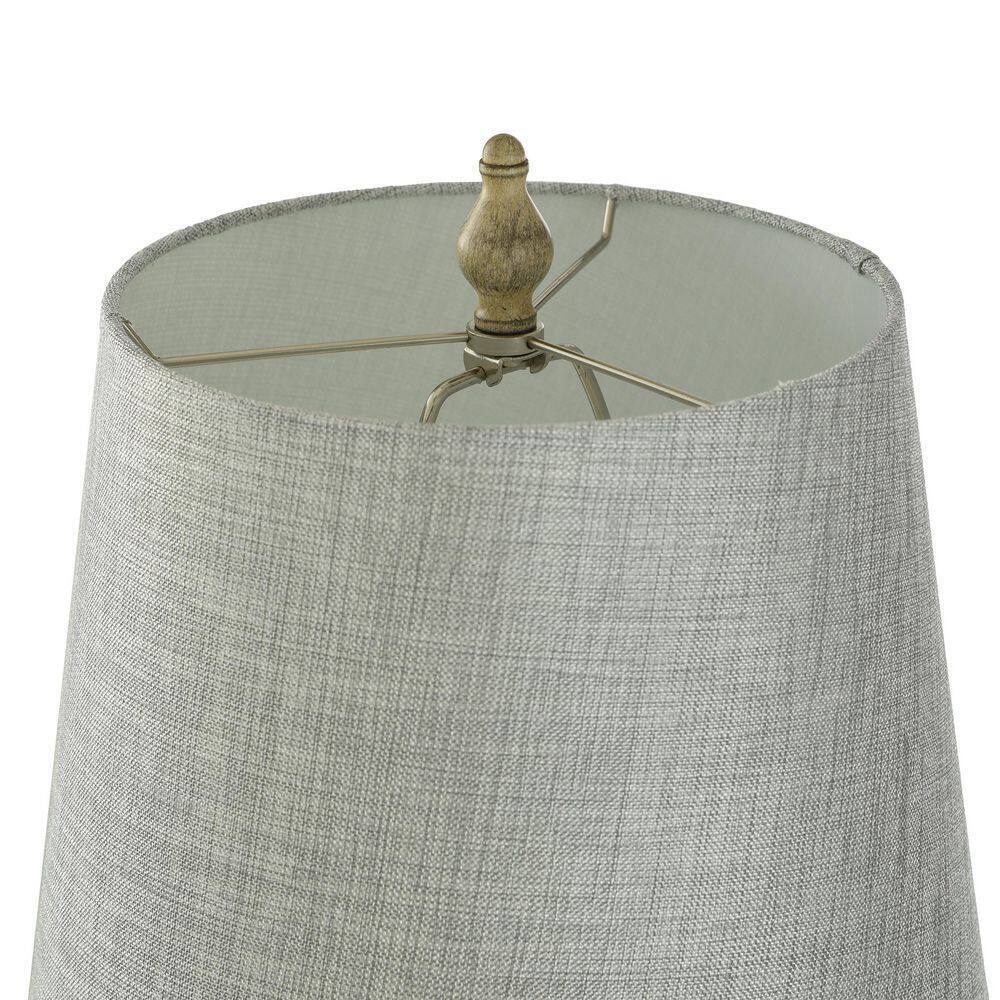 StyleCraft 25 in. Distressed Table Lamp with Gray/Cream Hardback Fabric Shade