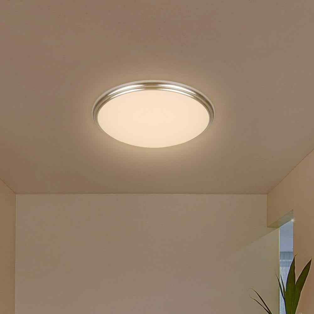 Commercial Electric 12" Light Brushed Nickel and Oil-Rubbed Bronze Flush Mount