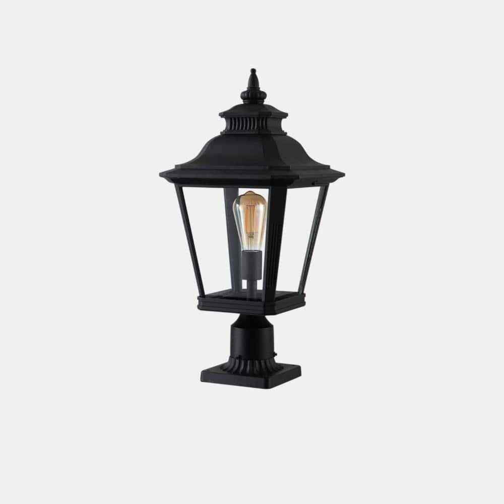 Tidoin 1-Light Black Aluminum Hardwired Outdoor Waterproof Post Light Set
