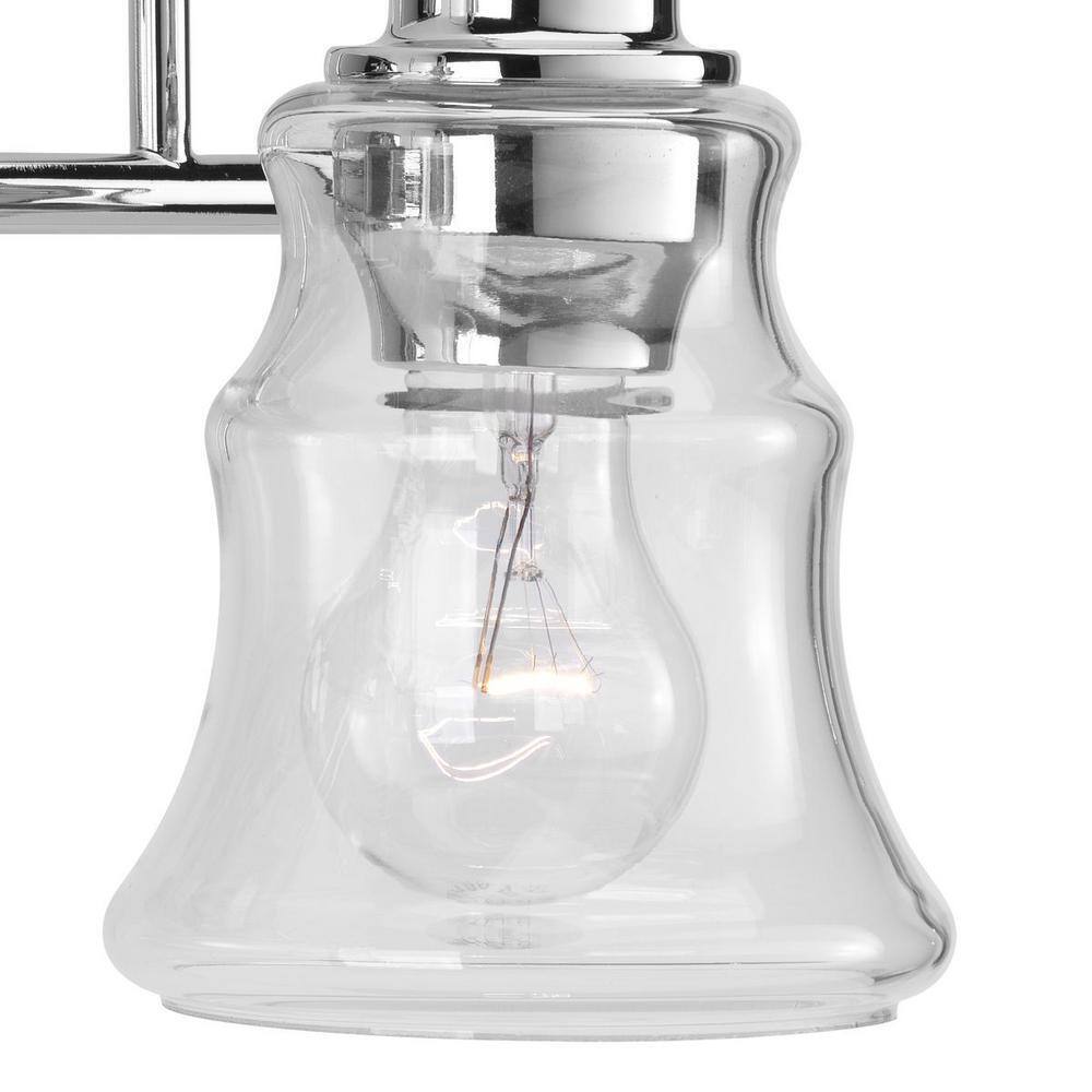 Progress Lighting Litchfield Collection Polished Chrome Clear Glass Vanity Light