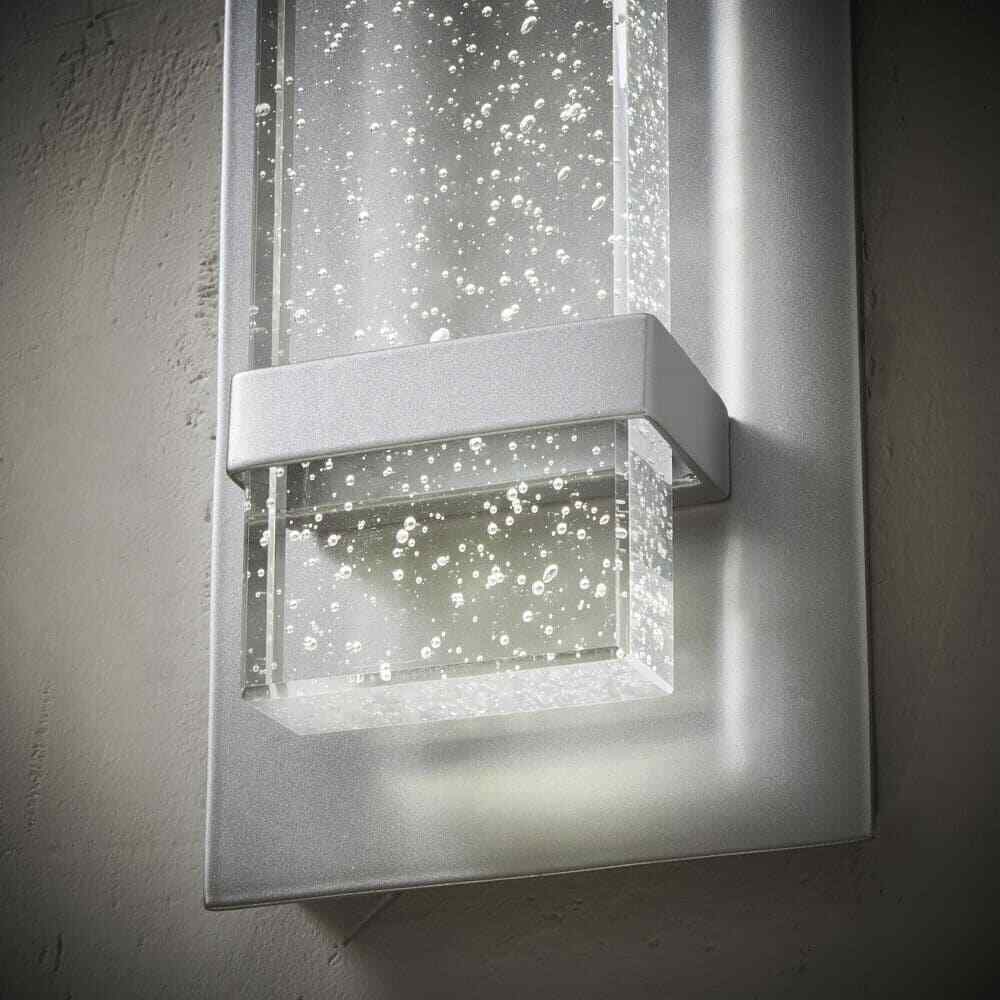 Hampton Bay Caroline Modern 1-Light Silver LED Outdoor Wall Lantern Sconce