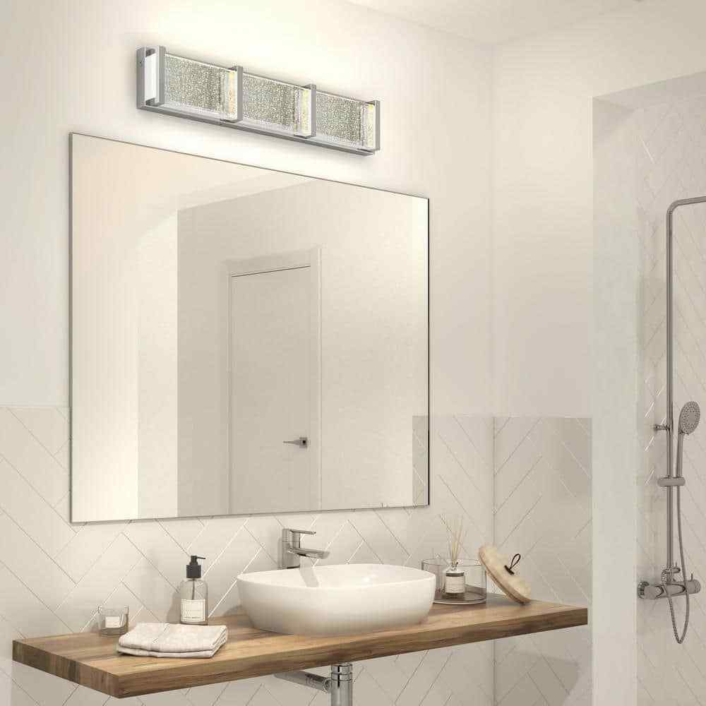 Artika Subway Chrome Modern LED Vanity Light Bar for Bathroom w/ Bubble Glass