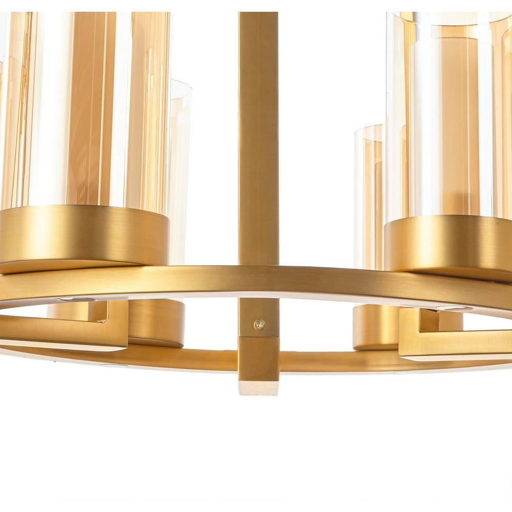 Home Decorators Collection Samantha 60-Watt 6-Light LED Brass Chandelier