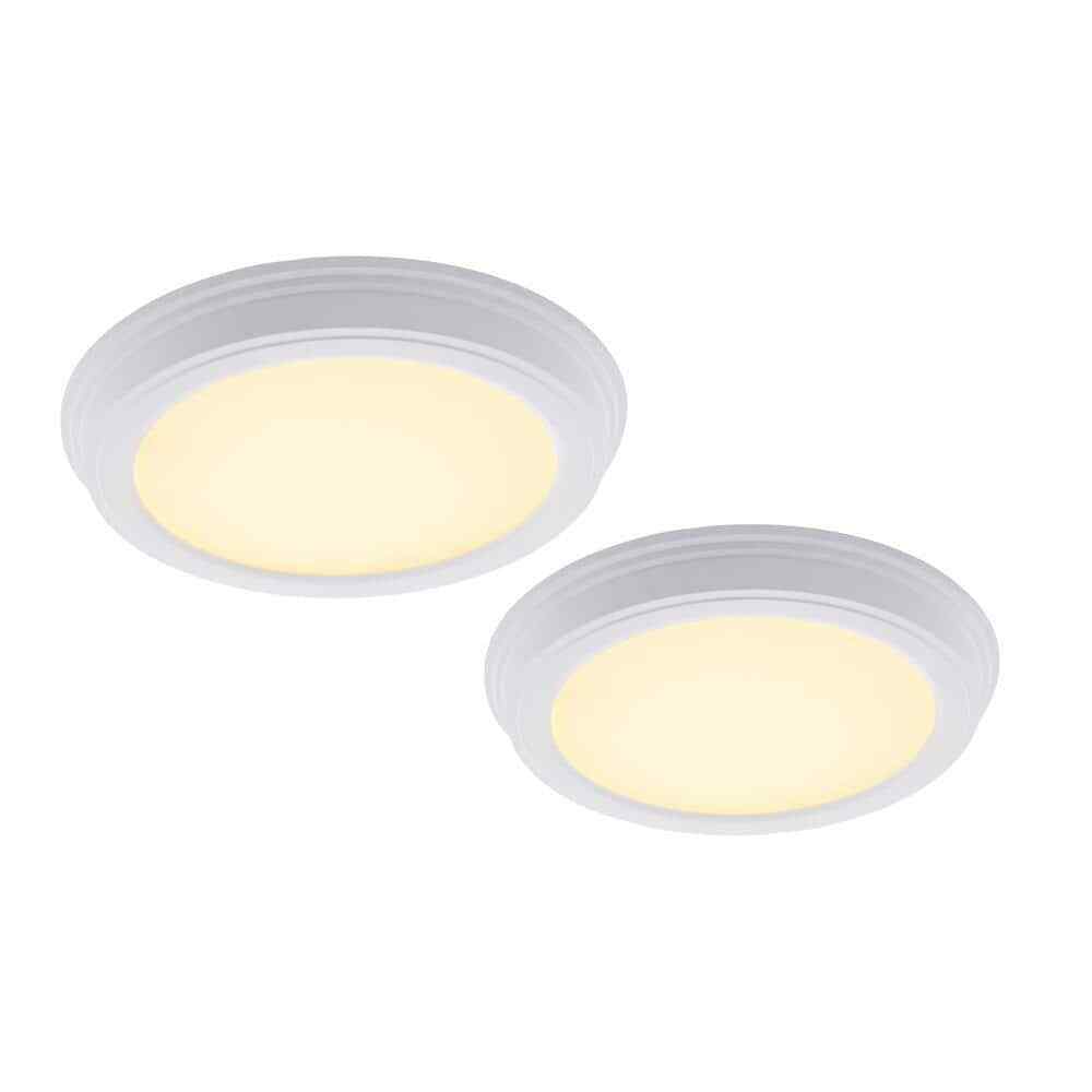 Commercial Electric 7 in. White Flush Mount Low Profile Ceiling Light 2-Pack