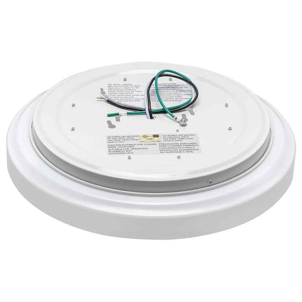 Commercial Electric 12 in White Round Closet Light LED Flush Mount Ceiling Light