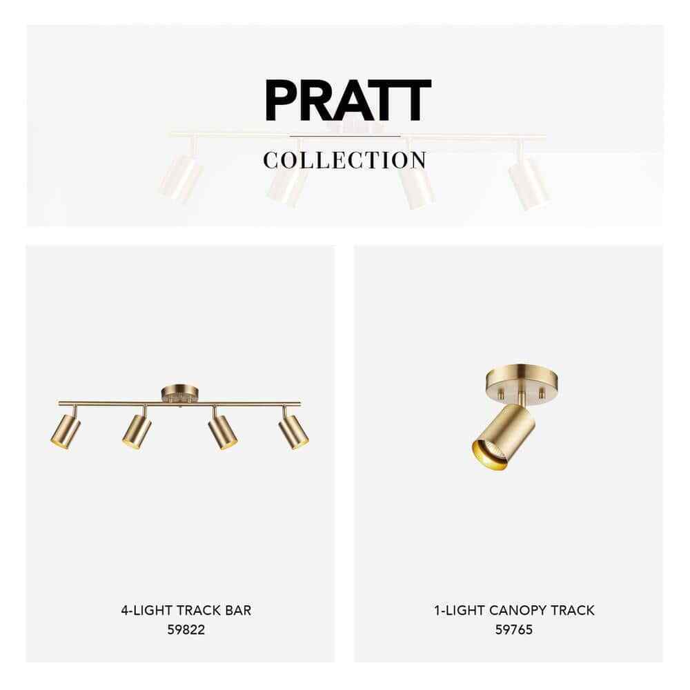 Globe Electric Pratt 30 in. 4-Light Matte Brass Track Lighting 59822